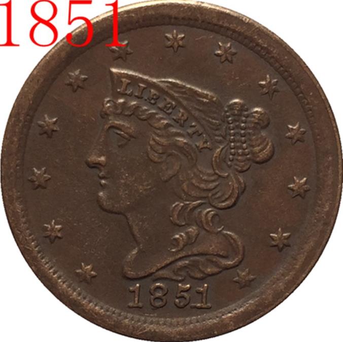 US 1851 Large Cent 100% Copper Copy Coins metal craft dies manufacturing factory Price
US 1851 Large Cent 100% Copper Copy Coins metal craft dies manufacturing factory Price