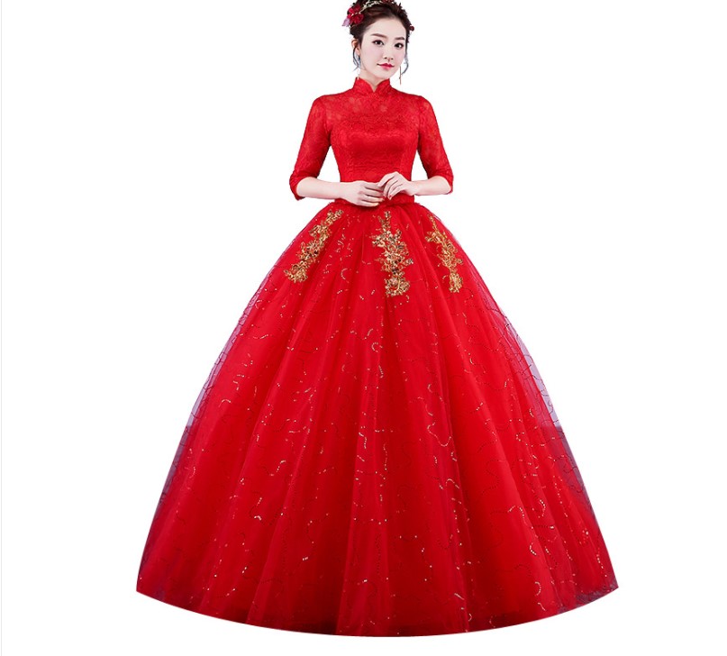 Plus Size New High Neck Half Sleeves Sequins A-line Wedding Dresses Red White Simple Lace Bride Frocks
Plus Size New High Neck Half Sleeves Sequins A-line Wedding Dresses Red White Simple Lace Bride Frocks