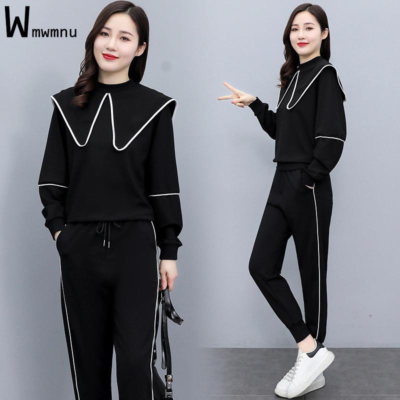 Women's Two Piece Pants Autumn Casual Solid Sets Women Oversized 105KG 5XL Spliced Neck Sweatshirt Capris Jogging Elegant Chic OutfitsWomen', Grey
Women's Two Piece Pants Autumn Casual Solid Sets Women Oversized 105KG 5XL Spliced Neck Sweatshirt Capris Jogging Elegant Chic OutfitsWomen', Grey
