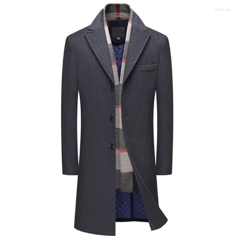 Men's Wool & Blends Mens Coat Single Breasted Long Trench Men Winter Thick Woolen Overcoat Casual Jacket Detachable Scarf Kend22, Blue
Men's Wool & Blends Mens Coat Single Breasted Long Trench Men Winter Thick Woolen Overcoat Casual Jacket Detachable Scarf Kend22, Blue