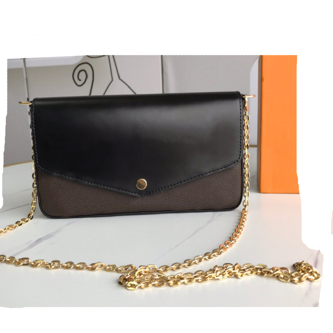 high quality Luxury designer Purses felicie Leather Wallets Chain shoulder bag monogrames wallet Classic Credit Card Purse With Box Dust Bags, 61276#2
high quality Luxury designer Purses felicie Leather Wallets Chain shoulder bag monogrames wallet Classic Credit Card Purse With Box Dust Bags, 61276#2