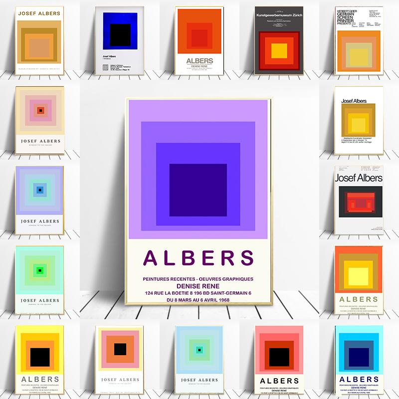 Paintings Albers Exhibition Poster Color Abstract Canvas Painting Wall Art Picture Nordic Print Modern Home Decoration Frameless
Paintings Albers Exhibition Poster Color Abstract Canvas Painting Wall Art Picture Nordic Print Modern Home Decoration Frameless