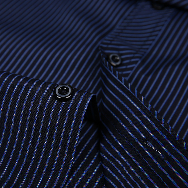 non-iron regular fit men long sleeve business shirts easy care striped/plaid dot floral tops for male 220322