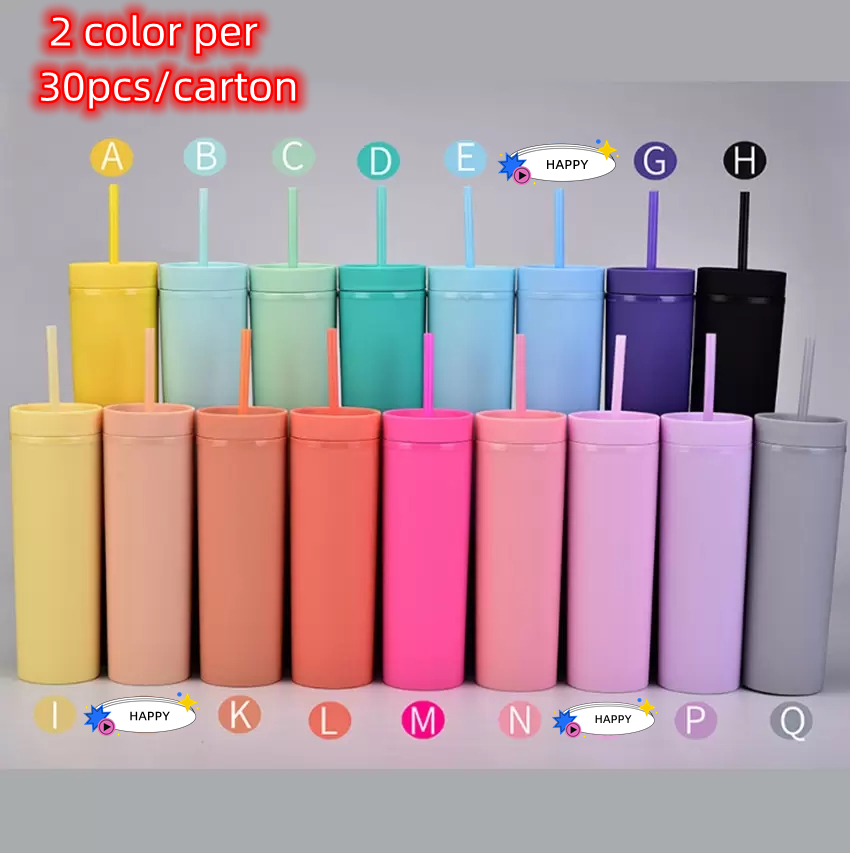 Local Warehouse!!!Wholesale 16oz Acrylic Skinny Tumblers Matte Colored cups with Lids and Straws Double Wall Plastic Tumblers with Straw, 30pcs/carton
Local Warehouse!!!Wholesale 16oz Acrylic Skinny Tumblers Matte Colored cups with Lids and Straws Double Wall Plastic Tumblers with Straw, 30pcs/carton