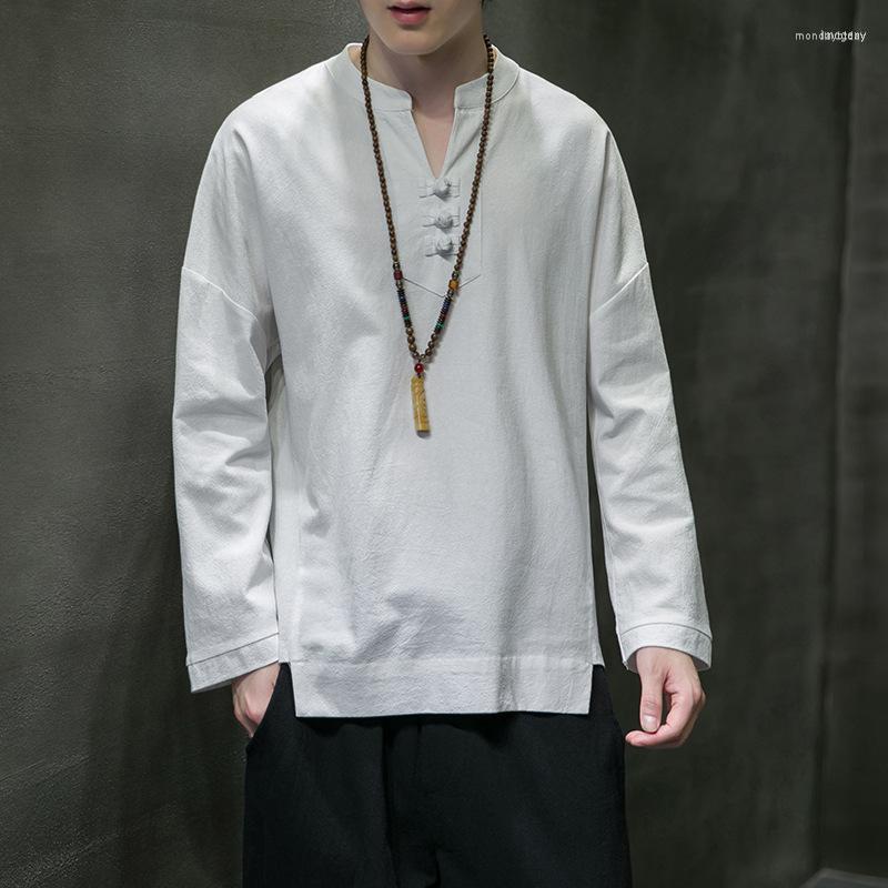 Men's T-Shirts Linen Long-sleeved T-shirt Chinese Disc Button Tang Suit Spring Autumn Cotton V-neck Clothes Imog22, Black
Men's T-Shirts Linen Long-sleeved T-shirt Chinese Disc Button Tang Suit Spring Autumn Cotton V-neck Clothes Imog22, Black