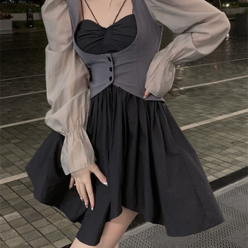 Gothic Vintage 2 Piece Dress Set Woman Lolita Y2k Mini Dress Casual Korean Style Strap Dress Sweet Kawaii Suits Spring Slim 220816, Only blouse
Gothic Vintage 2 Piece Dress Set Woman Lolita Y2k Mini Dress Casual Korean Style Strap Dress Sweet Kawaii Suits Spring Slim 220816, Only blouse