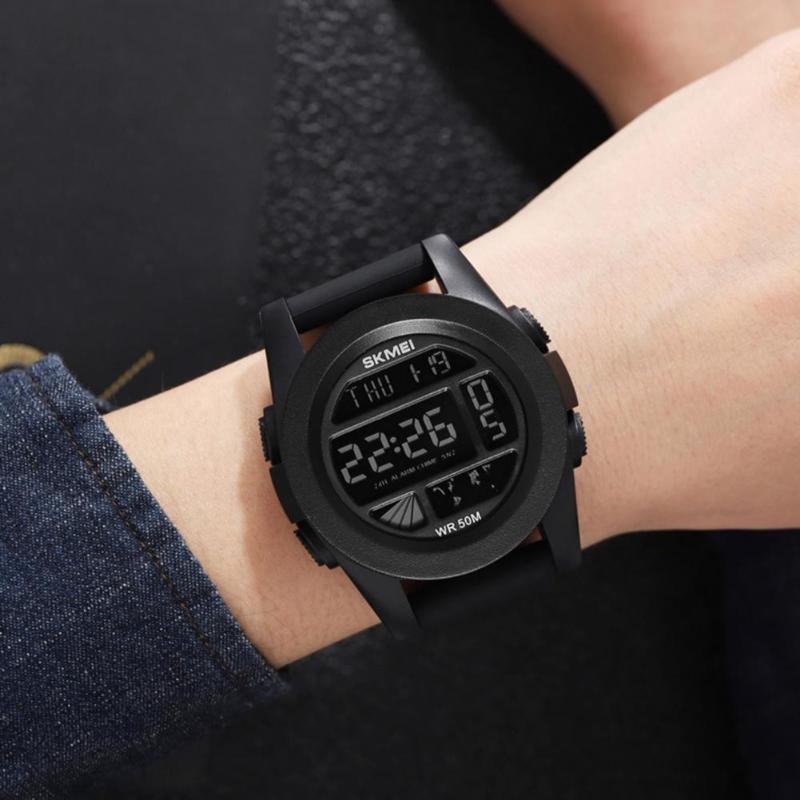 Wristwatches LED Backlight Durable Round Dial Electronic Watch Energy Saving Digital Multifunctional For Men, Black
Wristwatches LED Backlight Durable Round Dial Electronic Watch Energy Saving Digital Multifunctional For Men, Black