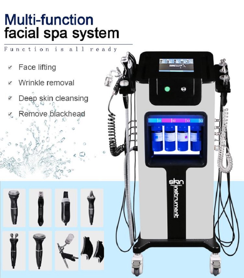 Water Peeling Oxygen jet deep cleaning microdermabrasion machine 8 in 1 H2O2 Aqua Facial Jet Peel skin care