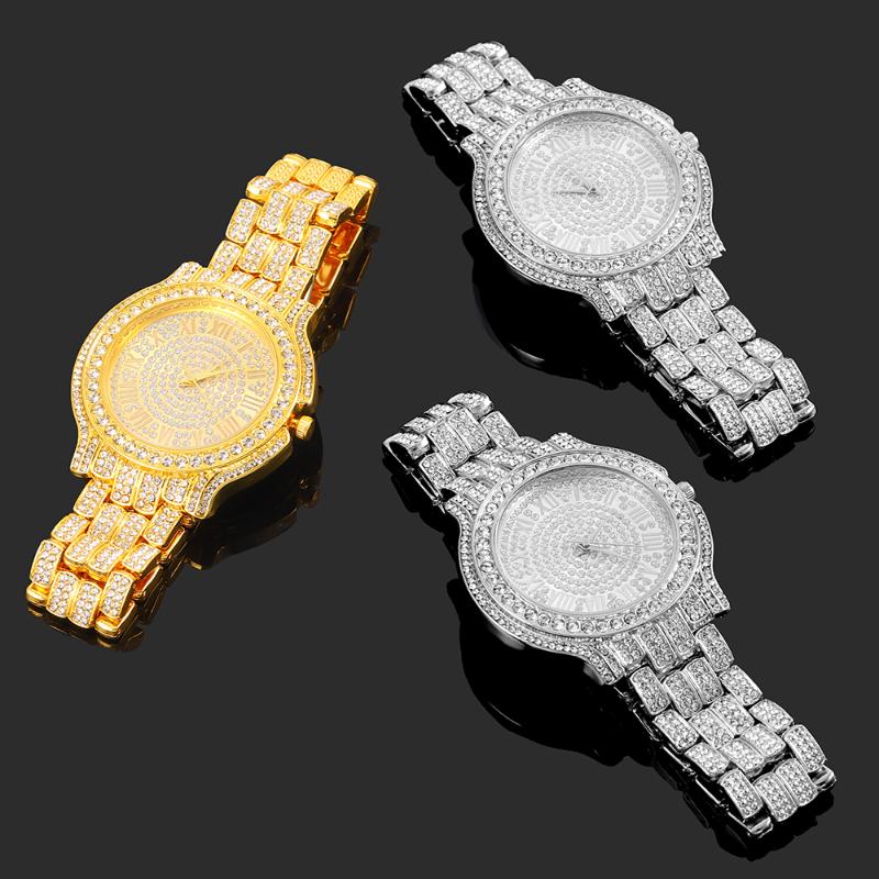 Wristwatches Big Dial Watches Pink Purple Blue Black Full Iced Out Men Stainless Steel Fashion Luxury Rhinestones Quartz Business, Slivery;brown
Wristwatches Big Dial Watches Pink Purple Blue Black Full Iced Out Men Stainless Steel Fashion Luxury Rhinestones Quartz Business, Slivery;brown
