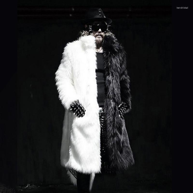 Men's Wool & Blends Winter European And American Fashion Loose Imitation Fur Black White Medium Long Hooded Coat Kend22
Men's Wool & Blends Winter European And American Fashion Loose Imitation Fur Black White Medium Long Hooded Coat Kend22