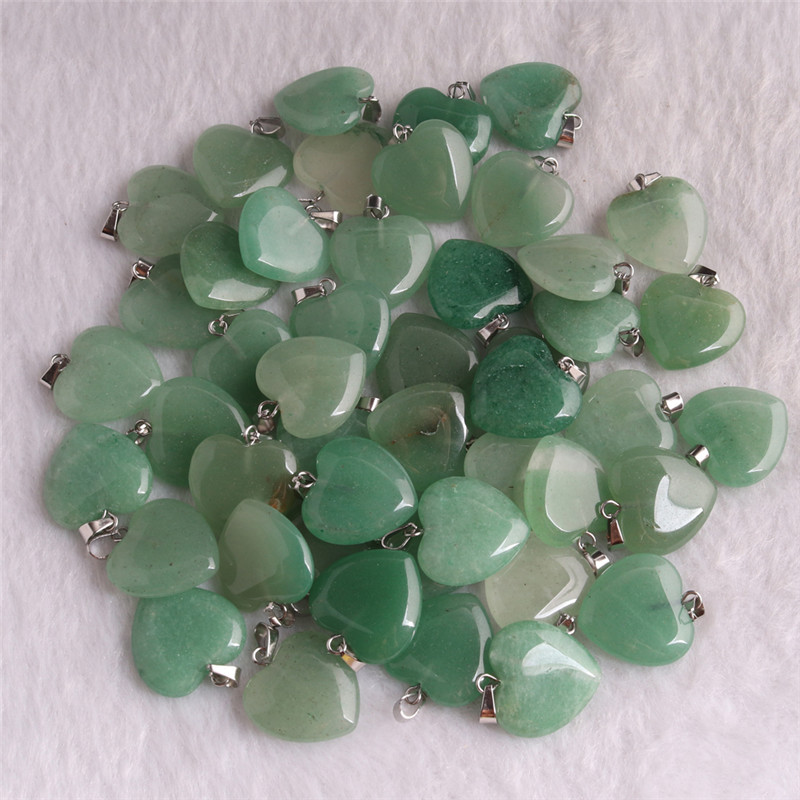 Natural Stone charms 20mm heart Love Tiger's Eye Rose Quartz opal Pendants Chakras Gem Stone fit earrings necklace jewelry making