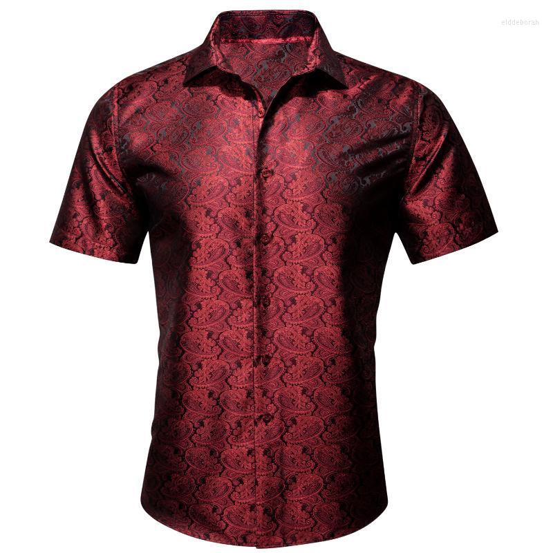 Men' Dress Shirts Barry.Wang Luxury Red Paisley Mens Summer Fashion Silk Casual Shirt Stylish Lapel Pattern Short Sleeve Male Blouse FitMen, Cy-0229
Men' Dress Shirts Barry.Wang Luxury Red Paisley Mens Summer Fashion Silk Casual Shirt Stylish Lapel Pattern Short Sleeve Male Blouse FitMen, Cy-0229