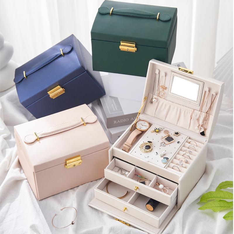 Storage Boxes & Bins Mirror Jewerly Box Portable Jewelry Organizer Leather Container For Small Things Drawer Earrings Ring Necklace, Blue
Storage Boxes & Bins Mirror Jewerly Box Portable Jewelry Organizer Leather Container For Small Things Drawer Earrings Ring Necklace, Blue