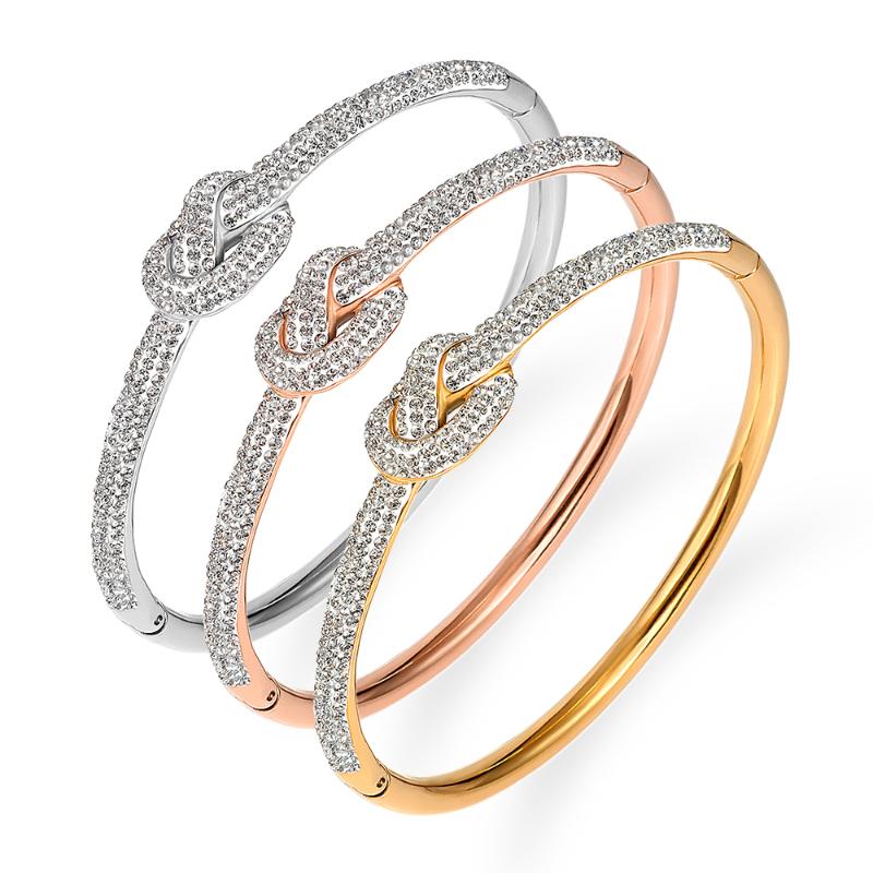 Bangle FYSARA Cubic Zirconia Full Crystals Knot Bangles Bracelets For Women Lady Charm Party Jewelry Rose Gold Color Wristband
Bangle FYSARA Cubic Zirconia Full Crystals Knot Bangles Bracelets For Women Lady Charm Party Jewelry Rose Gold Color Wristband