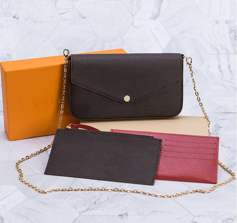 Top quality 3-piece set of women's shoulder messenger chain crossbody flap handbag with box, With box color 7
Top quality 3-piece set of women's shoulder messenger chain crossbody flap handbag with box, With box color 7