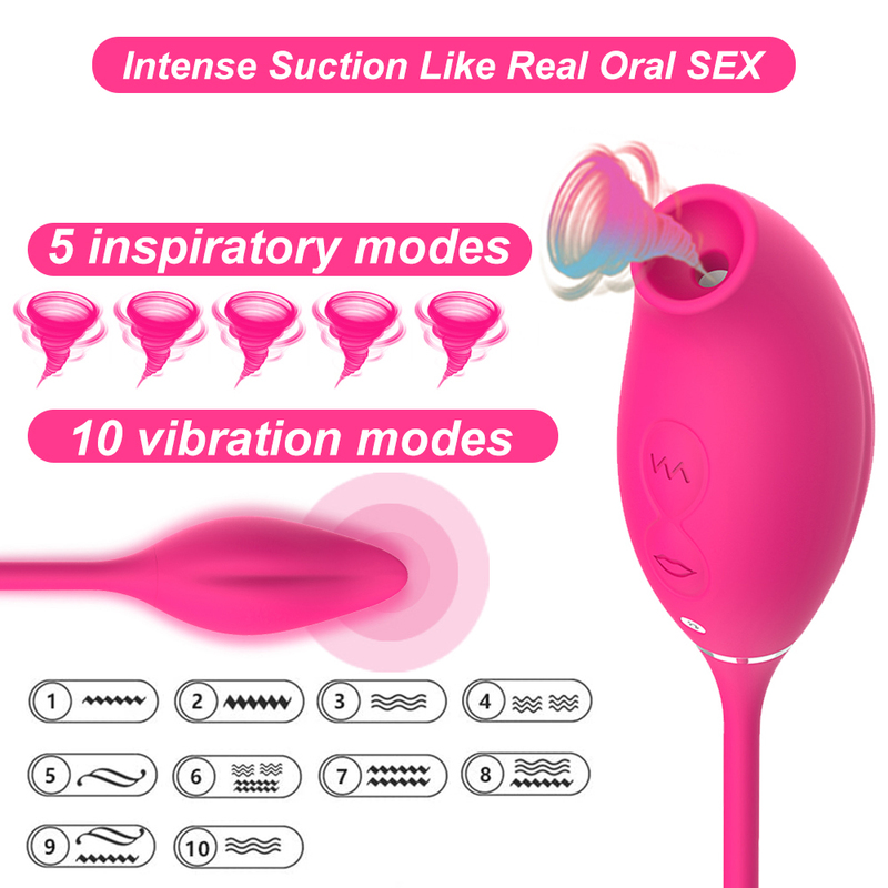 2 in 1 G-Spot Clitoral Sucking Vibrator With Vibrating Egg Clitoris Stimulator Nipples Clit Sucker Sex Toys For Women Adults 18 220317