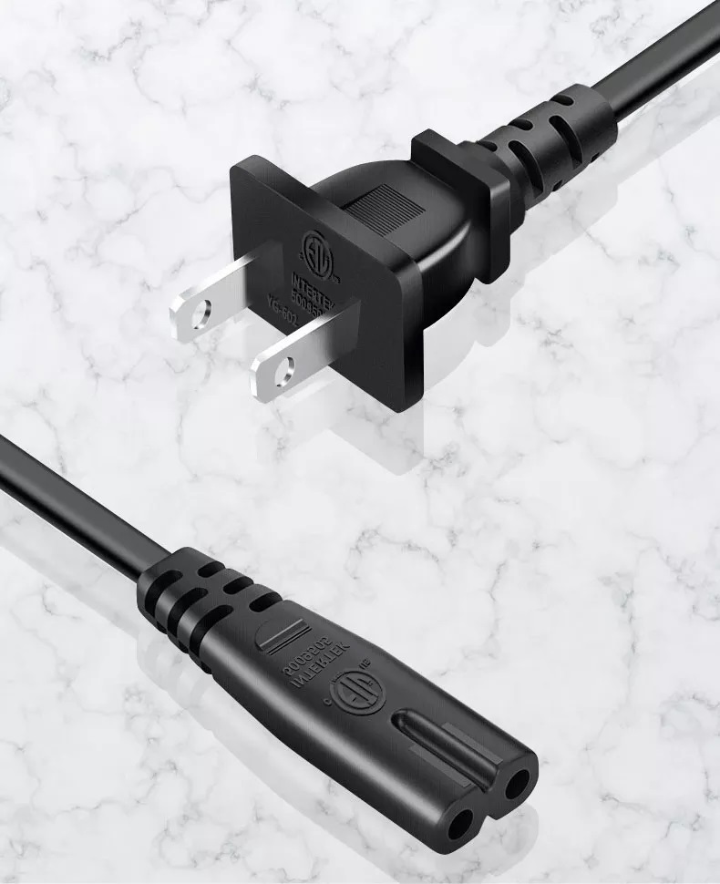 1.5m 2 core American plug cable US standard for printer audio sound AC power cord