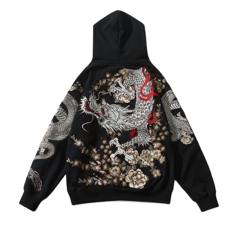Men's Hoodies & Sweatshirts Men Boys Silver Dragon Sakura Cherry Blossoms Embroidered Pullover Sweatshirt Black High Street Vintage Casual F, 1 dragon
Men's Hoodies & Sweatshirts Men Boys Silver Dragon Sakura Cherry Blossoms Embroidered Pullover Sweatshirt Black High Street Vintage Casual F, 1 dragon