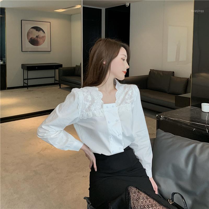 Women's Blouses & Shirts COIGARSAM Solid Shirt Womens Tops Patchwork Lace Square Collar Women White 2079
Women's Blouses & Shirts COIGARSAM Solid Shirt Womens Tops Patchwork Lace Square Collar Women White 2079