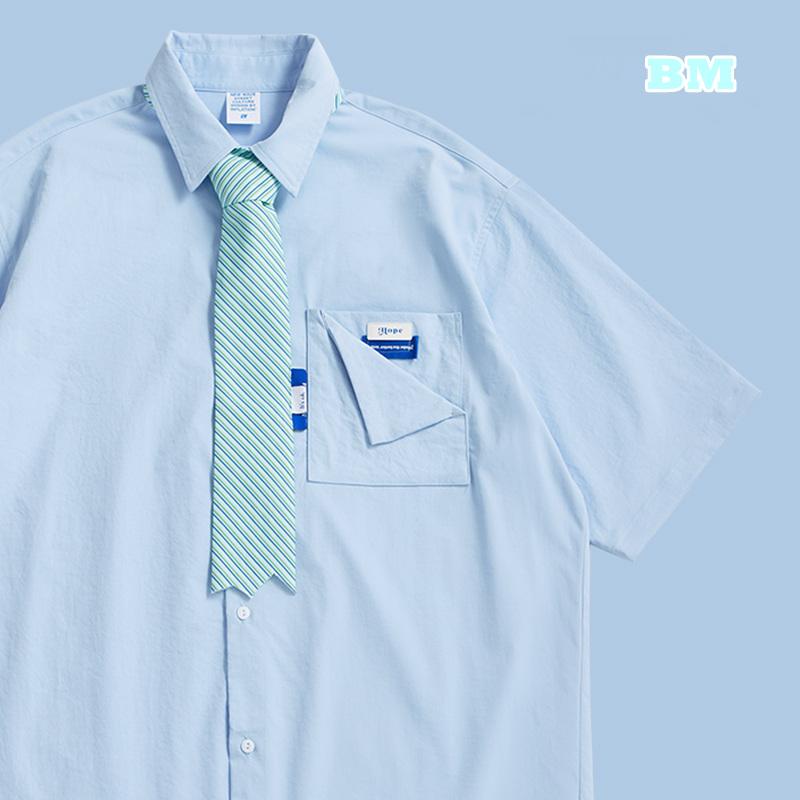 Men's Casual Shirts Summer Fashion Streetwear High Quality College Style Shirt With Tie Harajuku Patchwork Short Sleeve Couple Tops Men Wome, Light yellow
Men's Casual Shirts Summer Fashion Streetwear High Quality College Style Shirt With Tie Harajuku Patchwork Short Sleeve Couple Tops Men Wome, Light yellow
