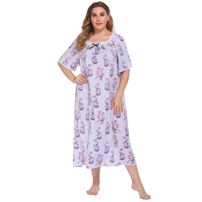 Women's Sleepwear Women Floral Printed Nightgowns Short-Sleeve Dressing Square Collar Nighty Sleepshirt Plus Size Nightdress Summer
Women's Sleepwear Women Floral Printed Nightgowns Short-Sleeve Dressing Square Collar Nighty Sleepshirt Plus Size Nightdress Summer