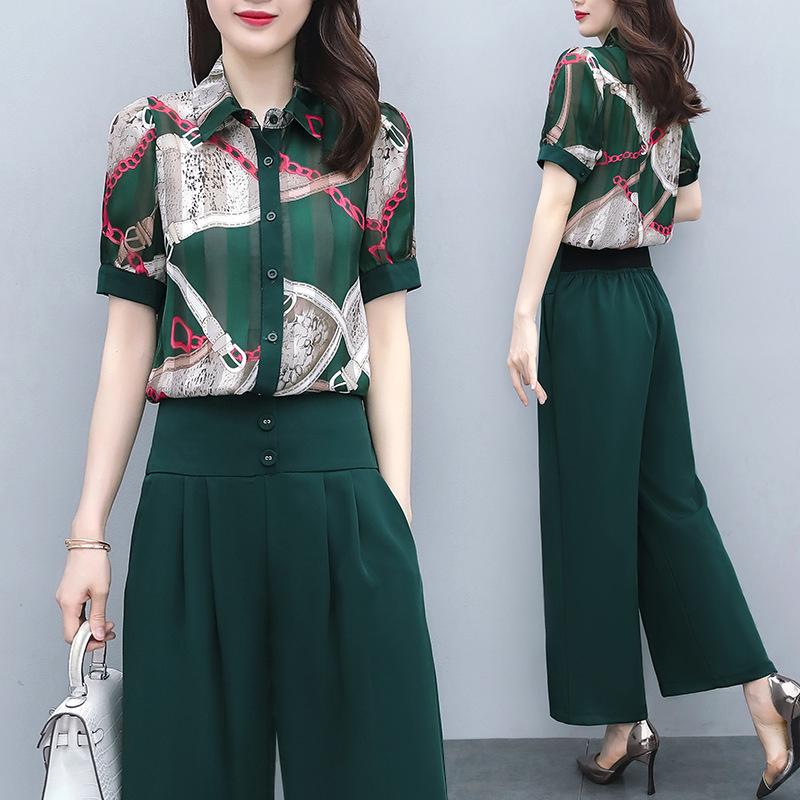 Women' Two Piece Pants Fashion Women Set 2 Print Blouse Top Trousers Wide Leg Suit Elegant Summer Office Ladies Clothes Plus Size, Black
Women' Two Piece Pants Fashion Women Set 2 Print Blouse Top Trousers Wide Leg Suit Elegant Summer Office Ladies Clothes Plus Size, Black