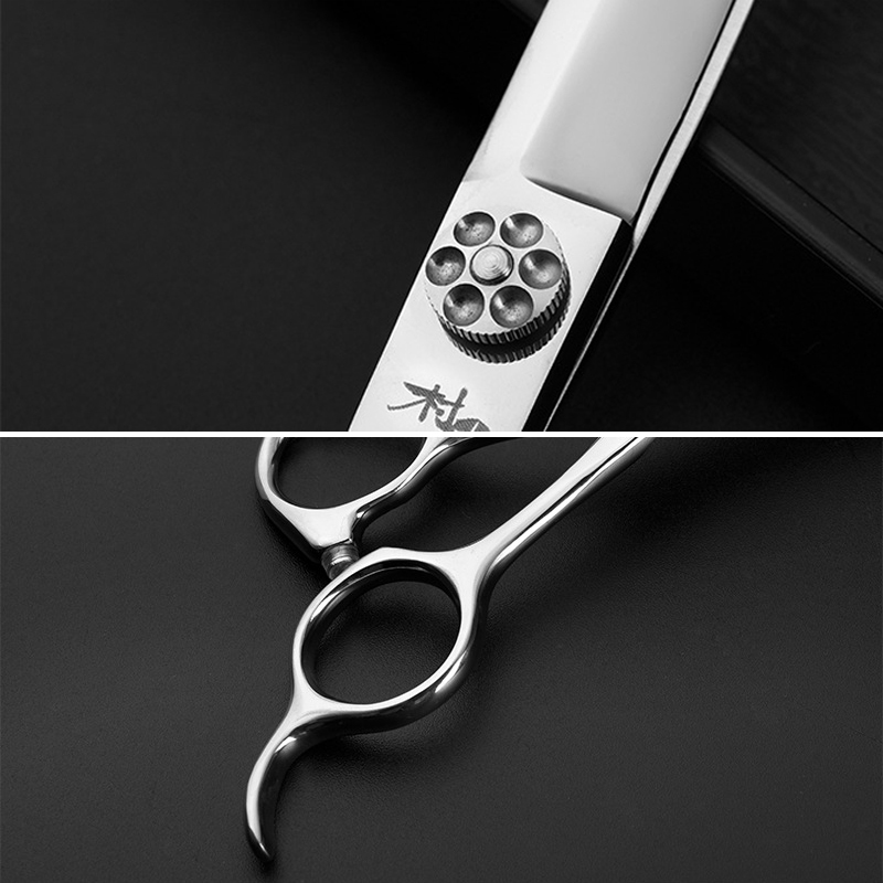 7.0 inch Silver Professional Hair Scissors Japan 440C Steel Hair Cutting Barber Shears High Quality Styling Flat Teeth Blades 220621