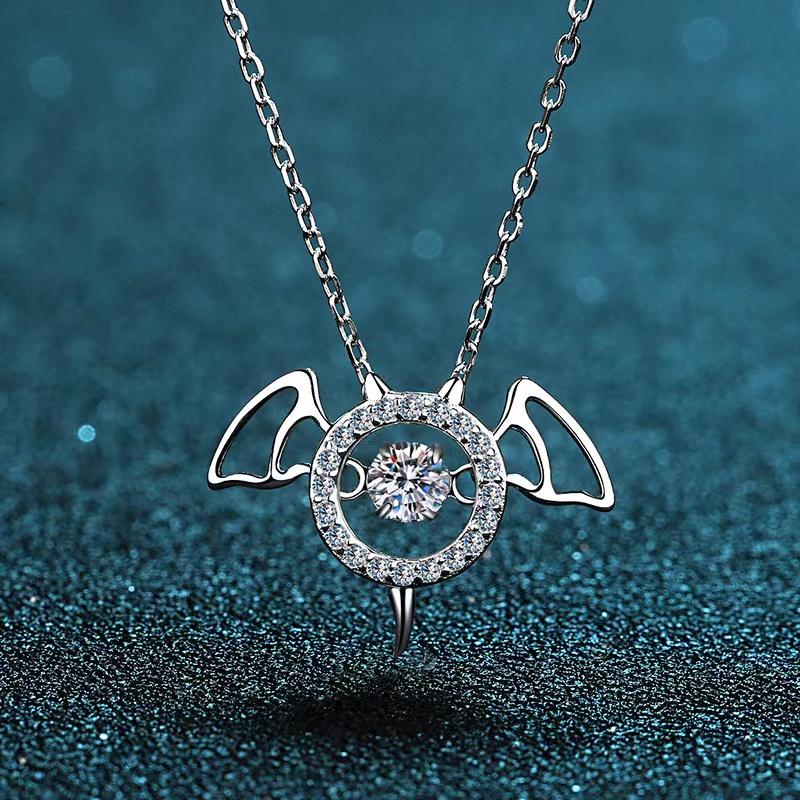 Other Trendy Real 0.3 Ct D Color Moissanite Demon Bat Necklace 100% 925 Sterling Silver Cute Women Jewellery Birthday GiftOther
Other Trendy Real 0.3 Ct D Color Moissanite Demon Bat Necklace 100% 925 Sterling Silver Cute Women Jewellery Birthday GiftOther