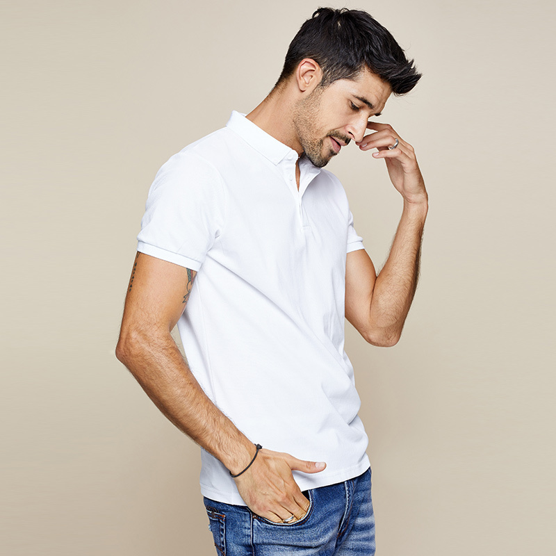 Men's Polos KUEGOU cotton Blended Men's polo shirt short sleeves Lapels slim bla 220823