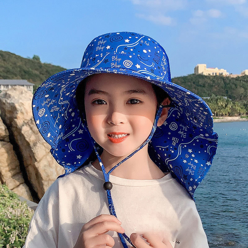 Topi Ember Bayi Musim Panas Pinggiran Lebar 360 ° Perlindungan UV Anak Lakilaki Perempuan Pantai Luar Ruangan Panama 220611