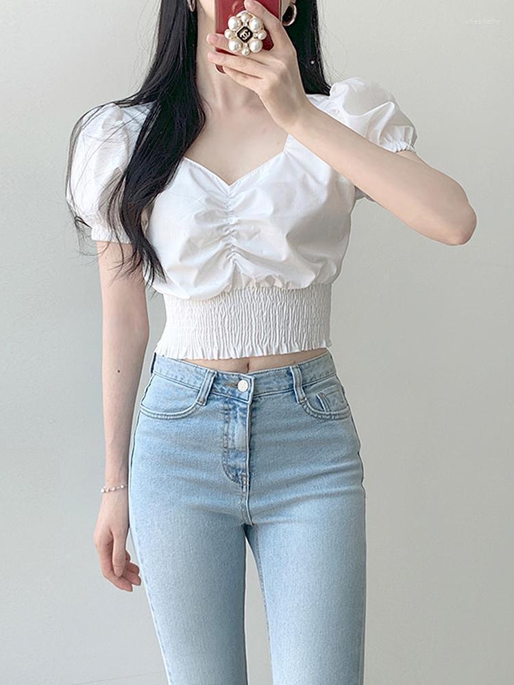 Women' Blouses & Shirts Blusas Camisas Mujer Solid Short Puff Sleeve Top Women Summer Clothes 2022 V Neck Gathered Shirred Hem TopsWomen, Black
Women' Blouses & Shirts Blusas Camisas Mujer Solid Short Puff Sleeve Top Women Summer Clothes 2022 V Neck Gathered Shirred Hem TopsWomen, Black