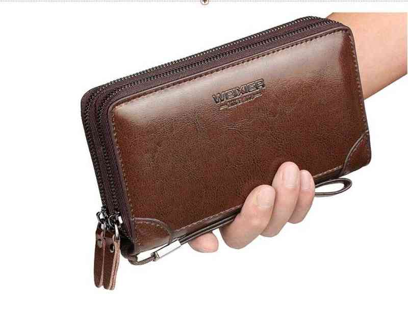 Weixier Men Wallets Classic Long Card Holder Male Purse Oil Wax Leather Zipper Large Capacity Wallet for Clutch Gift Box, Black
Weixier Men Wallets Classic Long Card Holder Male Purse Oil Wax Leather Zipper Large Capacity Wallet for Clutch Gift Box, Black