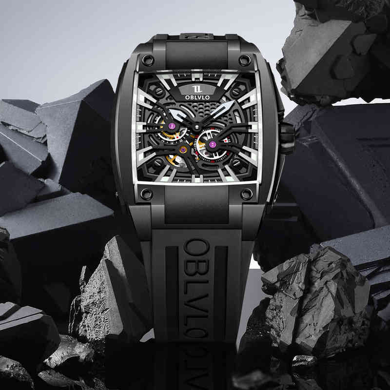 Oblvlo Men Sport Luxury Watch Square Skeleton All Black Mechanical Brown Rubber Strap Es Relogio Masculino Casual Gm, Vip not for sale
Oblvlo Men Sport Luxury Watch Square Skeleton All Black Mechanical Brown Rubber Strap Es Relogio Masculino Casual Gm, Vip not for sale