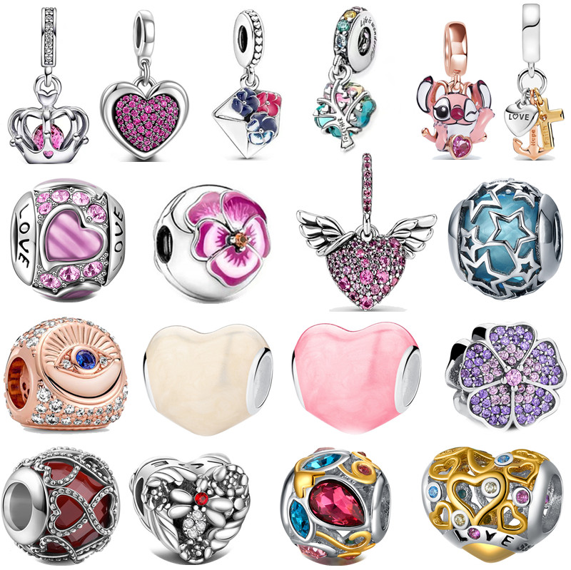 s925 Sterling Silver Beads Charms Luxury Cross Colorful Beads DIY Love Heart Pendant Original Fit Pandora Bracelet Classic High Quality Jewelry Women Gift
s925 Sterling Silver Beads Charms Luxury Cross Colorful Beads DIY Love Heart Pendant Original Fit Pandora Bracelet Classic High Quality Jewelry Women Gift