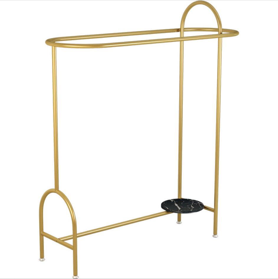 Corridor rack Commercial Furniture clothing store creative circular shoe shelf double row floor type golden clothes hanger women's cloth shopping