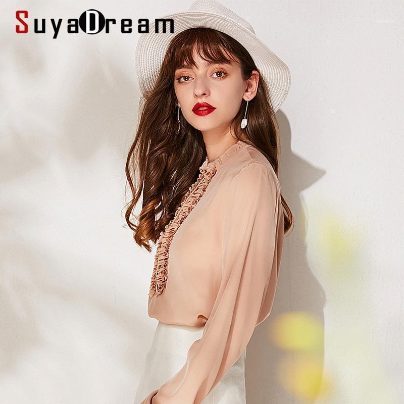 Women's Blouses & Shirts SuyaDream Women Solid Silk 100%Silk Crepe Office Lady Stand Collar Ruffles Long Sleeved Blouse Shirt 2022, Rubber pink
Women's Blouses & Shirts SuyaDream Women Solid Silk 100%Silk Crepe Office Lady Stand Collar Ruffles Long Sleeved Blouse Shirt 2022, Rubber pink