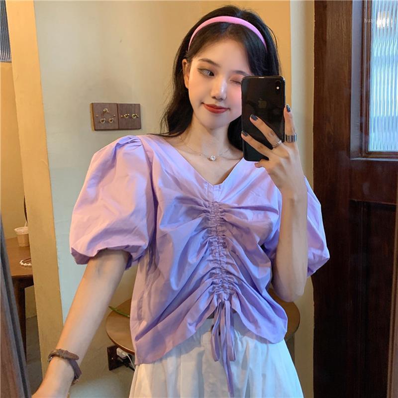 Women's Blouses & Shirts Women Blouse Shirt Summer V-neck Drawstring Two-Way Puff Sleeve Blusas Ropa De Mujer, Purple
Women's Blouses & Shirts Women Blouse Shirt Summer V-neck Drawstring Two-Way Puff Sleeve Blusas Ropa De Mujer, Purple