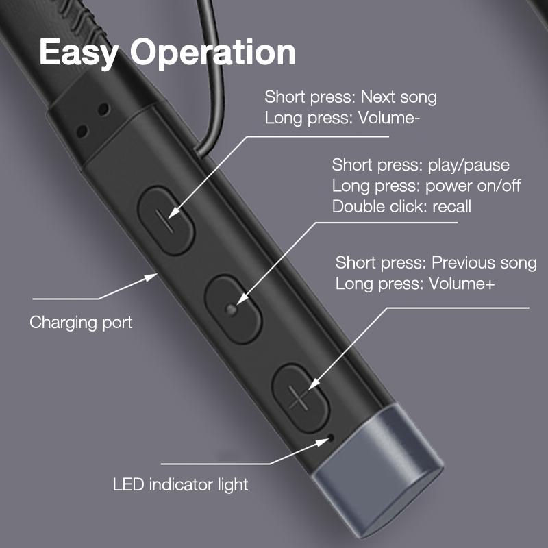 New G10 Bluetooth Headphones Leather Neckband Earphone Stereo Bass Wireless Earphones Headset Sport Headphone With Mic