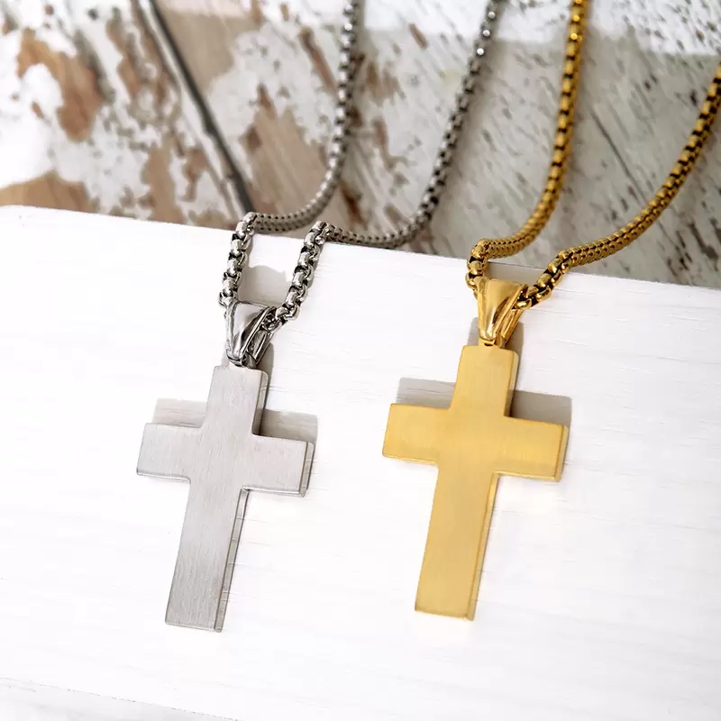 Creative Alloy Gold Silver Enamel American Flag Cross Pendent Necklace for Men Women USA Independence Day Festival Necklaces Jewelry Gift