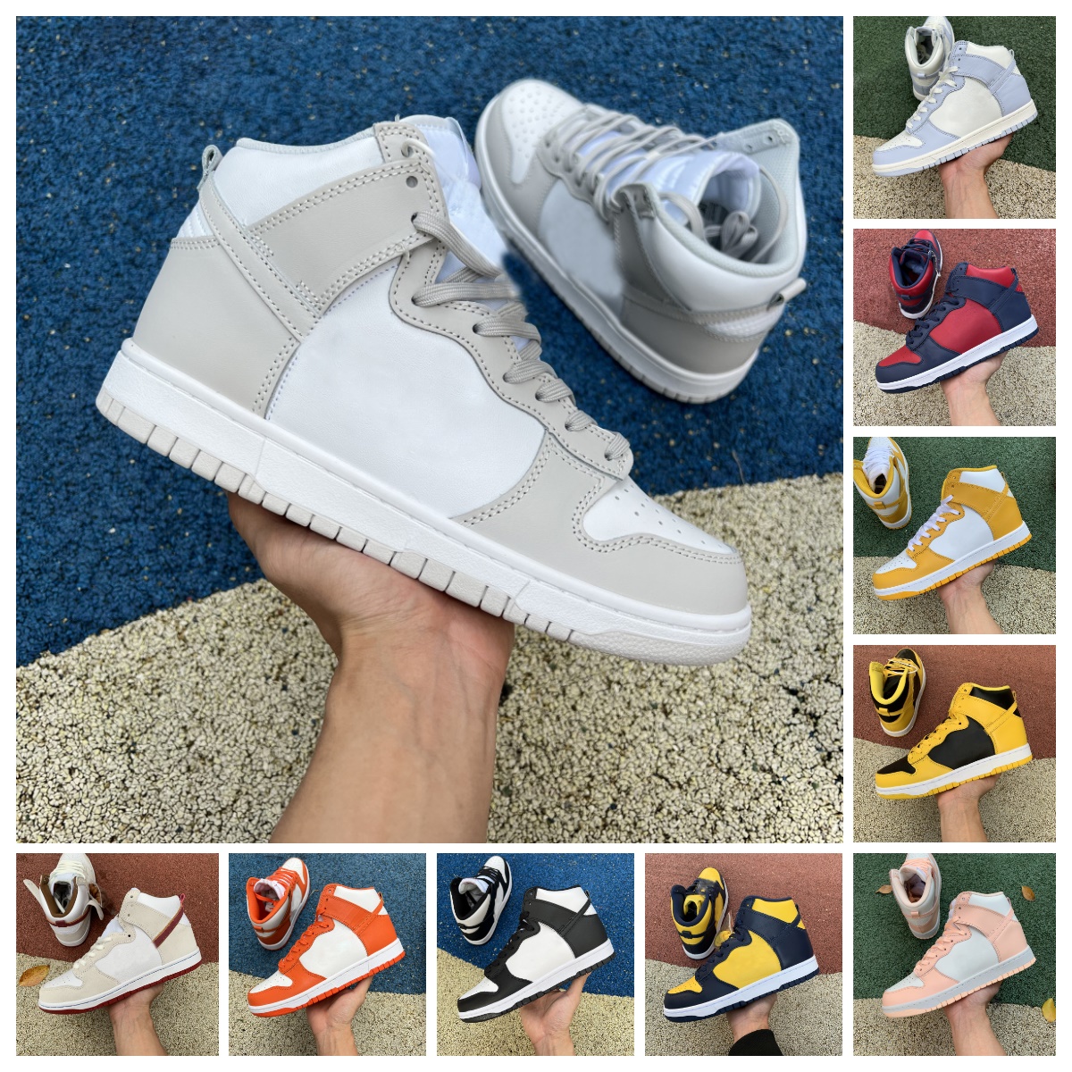 Designer Dunksb High Black White Casual Shoes UNC Dunks Men Women Vast Grey Pink Prime Syracuse Midnight Navy Varsity Purple Maize Laser Blue Mens trainers Sneakers, Bubble package bag
Designer Dunksb High Black White Casual Shoes UNC Dunks Men Women Vast Grey Pink Prime Syracuse Midnight Navy Varsity Purple Maize Laser Blue Mens trainers Sneakers, Bubble package bag