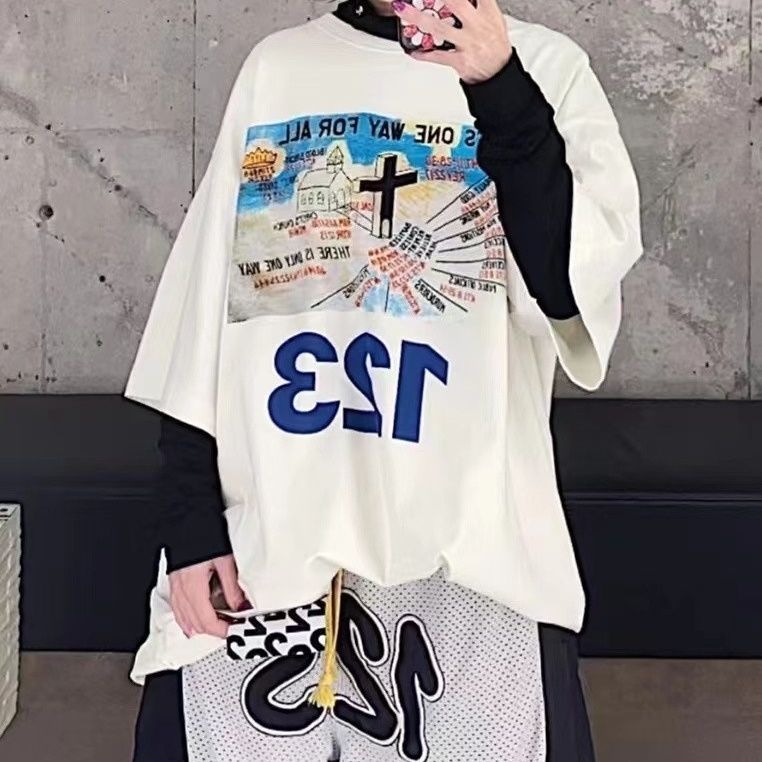 Men Women Oversize T Shirt Cotton RRR123 Joint High Street Church Cross Retro Washed Old Round Neck Loose Short-sleeved T-shirt, Black
Men Women Oversize T Shirt Cotton RRR123 Joint High Street Church Cross Retro Washed Old Round Neck Loose Short-sleeved T-shirt, Black