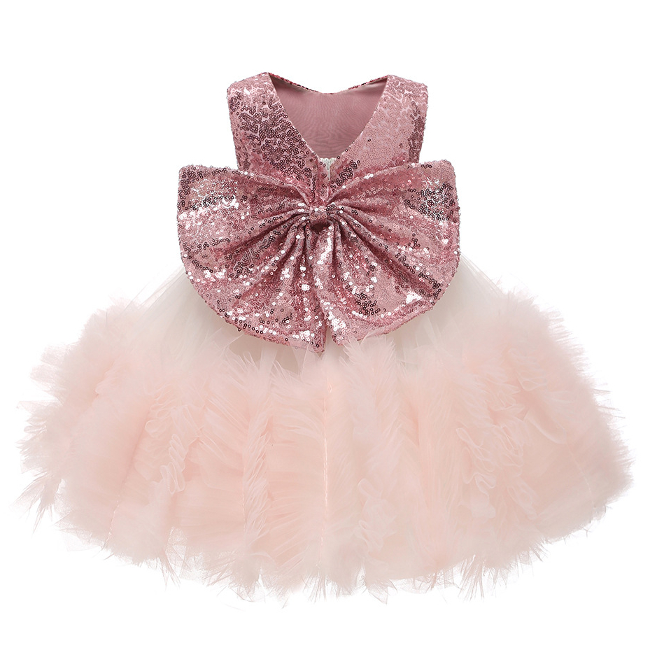 Cute Handmade Wer Girls Dresses Bow Belt Bead Princess Kids Sleeve High Low Long Train Bridesmaid Dress Girl Pageant Ball Gown 403 6660311