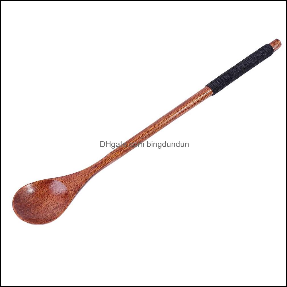 Spoons Flatware Kitchen Dining Bar Home Garden 1Pcs Natural Wood Long Handle Stirring Wooden Coffee Tea Tableware Drop Delivery 2021 Trnz 
Spoons Flatware Kitchen Dining Bar Home Garden 1Pcs Natural Wood Long Handle Stirring Wooden Coffee Tea Tableware Drop Delivery 2021 Trnz