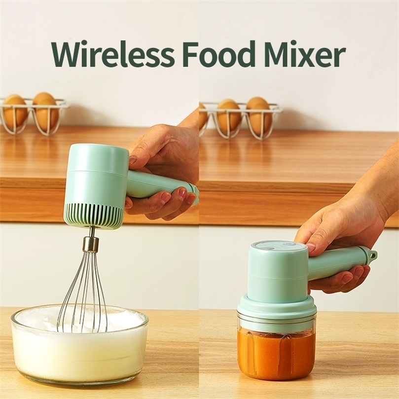 Wireless Portable Electric Food Mixer Hand Blender 3 Speeds High Power Dough Blender Egg Beater Hand Mixer 220707
Wireless Portable Electric Food Mixer Hand Blender 3 Speeds High Power Dough Blender Egg Beater Hand Mixer 220707