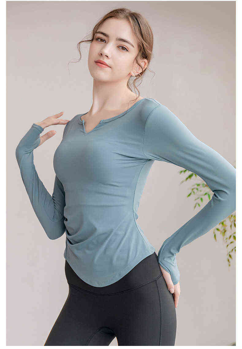 Female Fitness Clothes Long Sleeves Sports Top with Small V Neck Woman Breathable Underwear Yoga Gym Wear 5 Colors S22228 T220725, Dark coffee
Female Fitness Clothes Long Sleeves Sports Top with Small V Neck Woman Breathable Underwear Yoga Gym Wear 5 Colors S22228 T220725, Dark coffee
