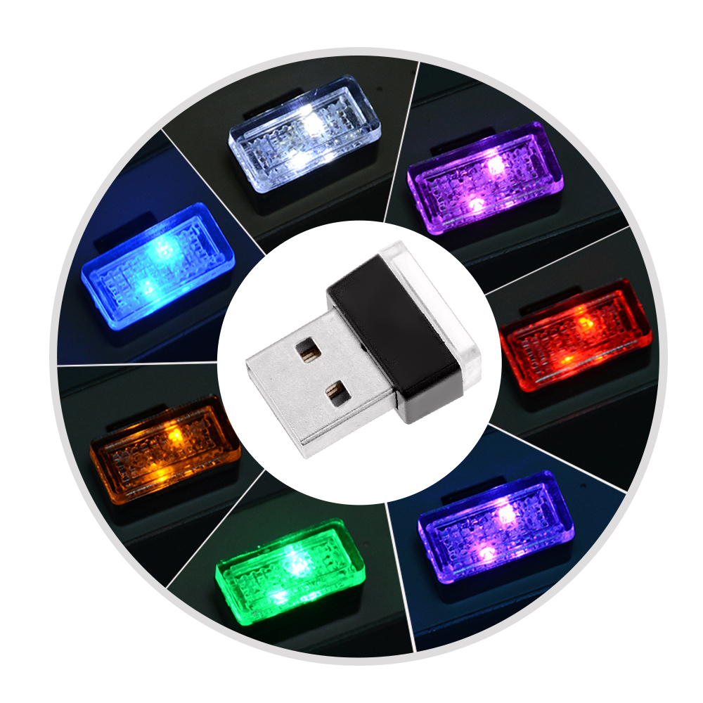 1PC Mini USB LED Car Lights Interior Neon Atmosphere Ambient Bright Lamp Decorative Light Universal PC Portable Plug And Play Automobiles Accessories