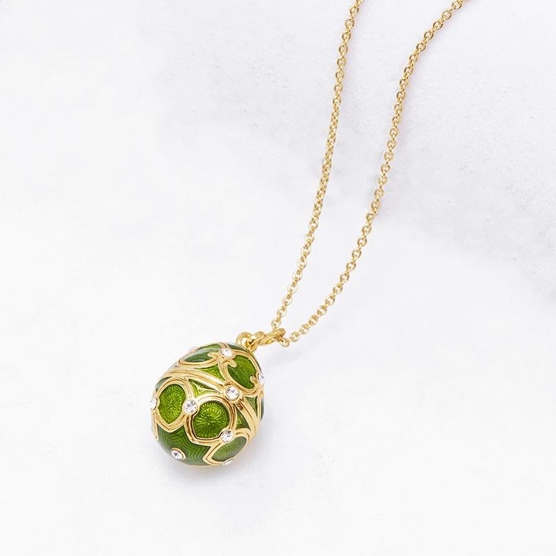 Pendant Necklaces Selling Enamel Drop Can Open Flowers Easter And Christmas Gifts With Egg Necklace
