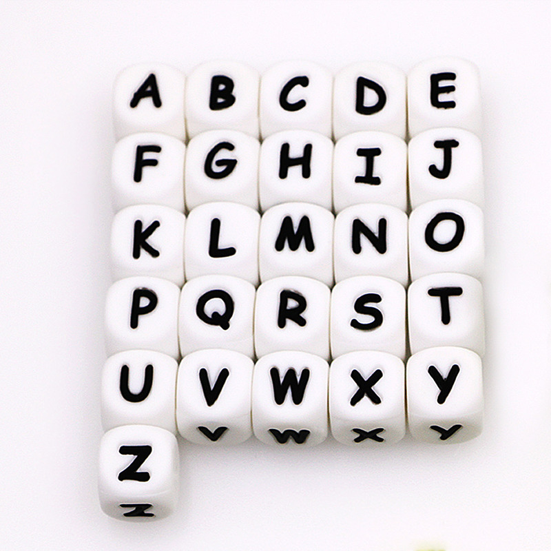 Kovict 100/200/500pcs 10mm English Alphabet Silicone Letters Beads Baby Molar Teether DIY Necklace Accessories Nursing Toys 220407
Kovict 100/200/500pcs 10mm English Alphabet Silicone Letters Beads Baby Molar Teether DIY Necklace Accessories Nursing Toys 220407