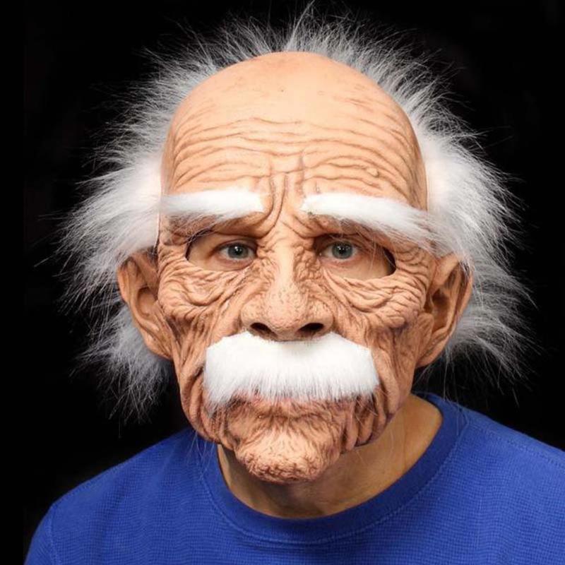 Old Man Scary Full Head Latex Halloween Funny Cosplay Party Mask 220611 - view 6
