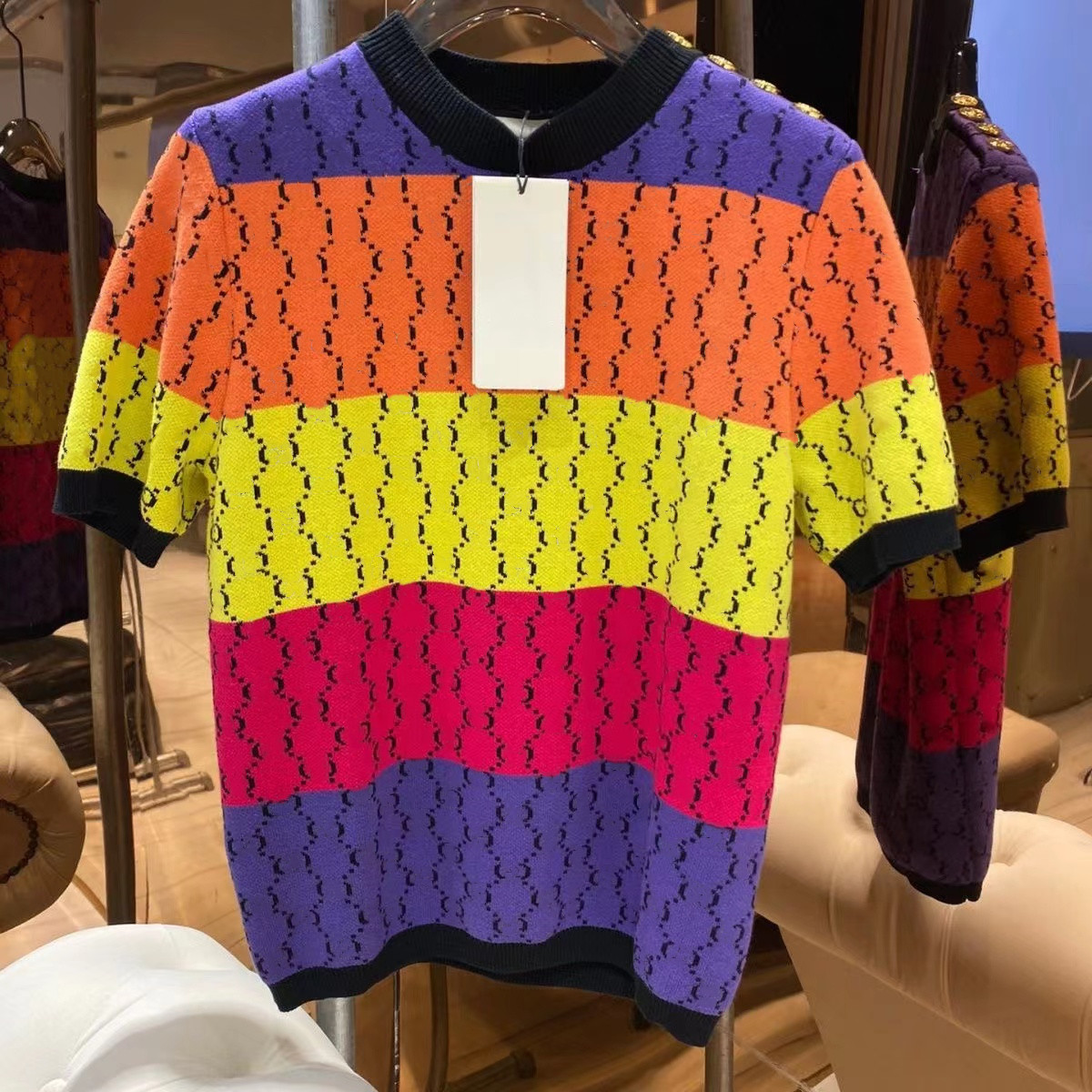 Luxury Women's Knits & Tees Full Letter Multicolor G Fashion Short Sleeve Top Tee, Pink
Luxury Women's Knits & Tees Full Letter Multicolor G Fashion Short Sleeve Top Tee, Pink